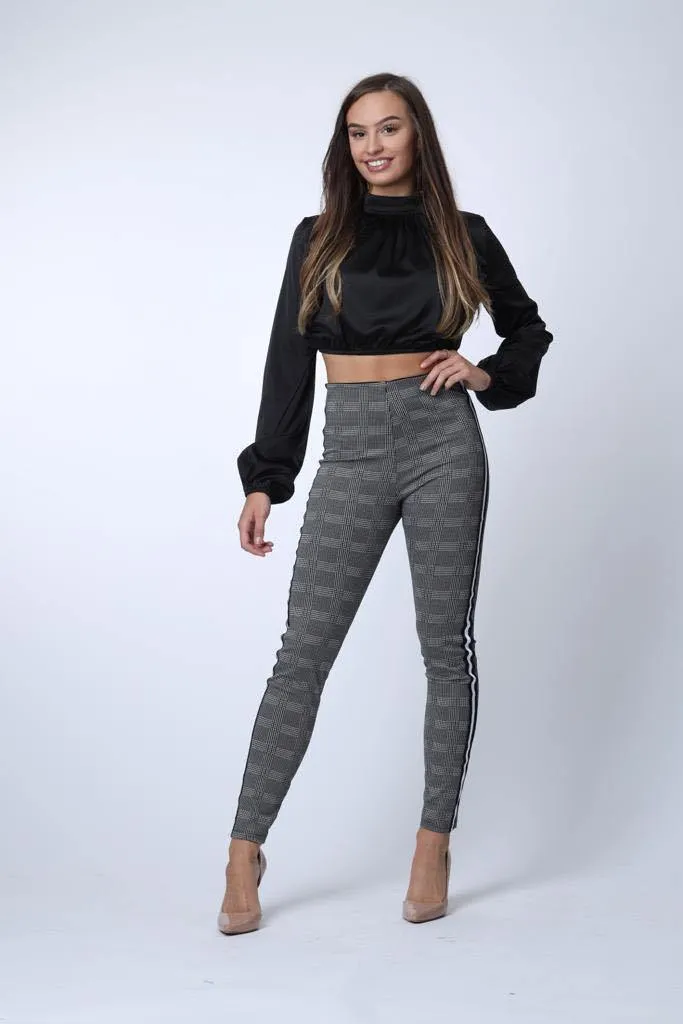 Checked Side Stripe Trousers