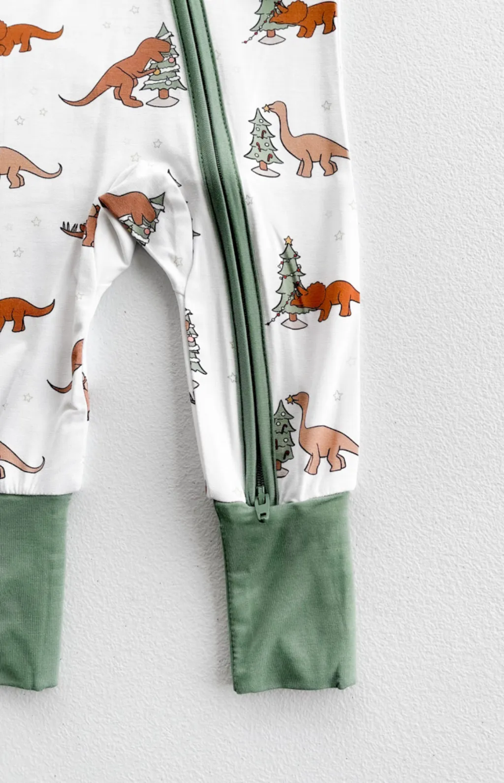 Christmas Tree Dino Bamboo Romper