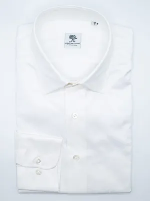 Cotton Twill Dress Shirt - White