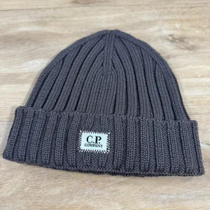 C.P. Company Extra Fine Merino Wool Logo Beanie in Violet