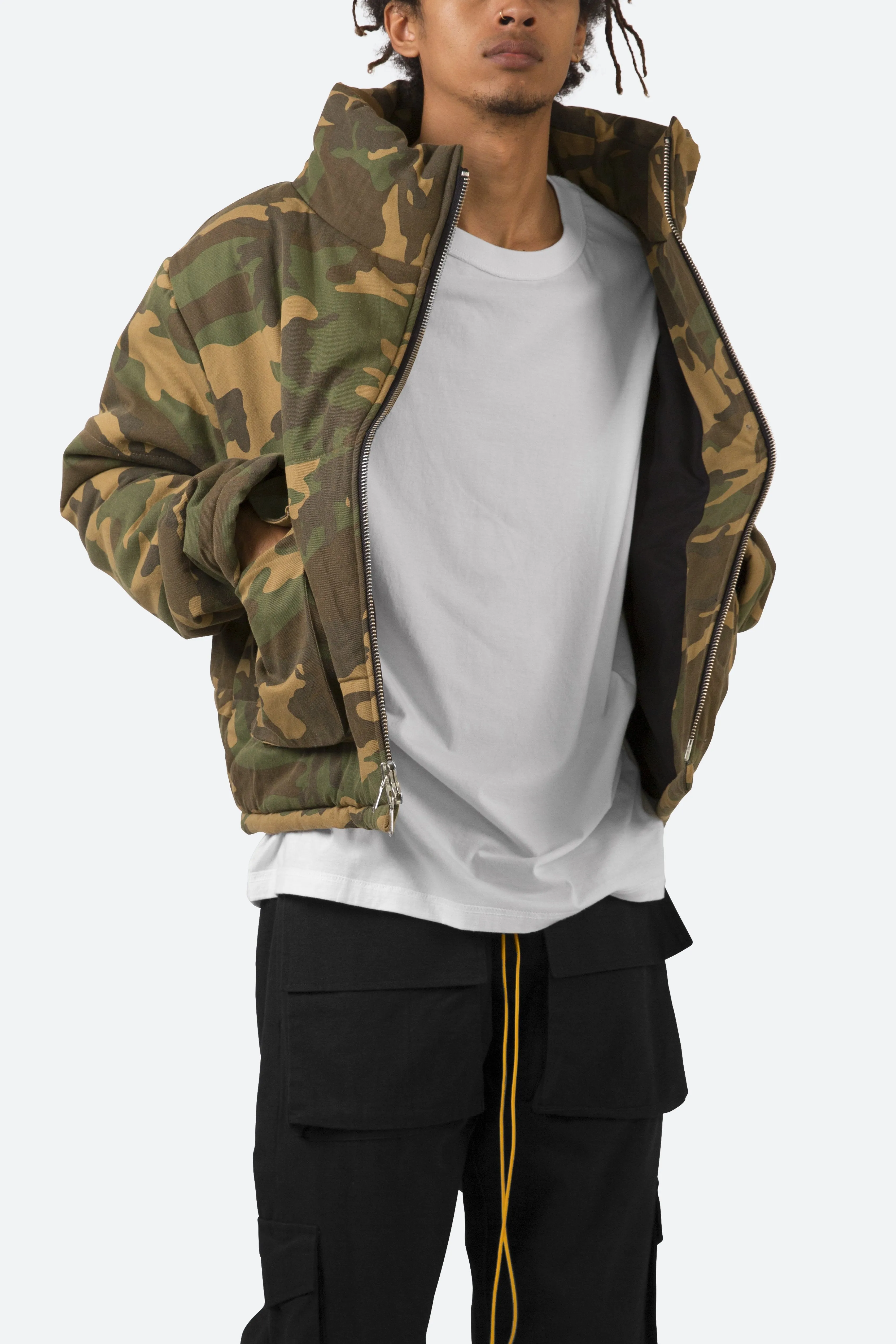 Cropped Puffer Jacket - Camo