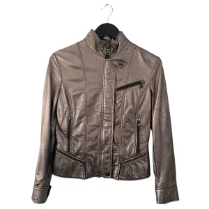 D&G Leather Jacket Metallic SIZE 8