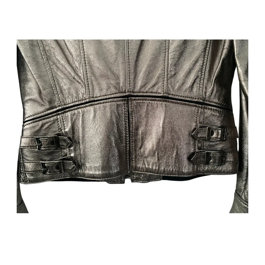 D&G Leather Jacket Metallic SIZE 8