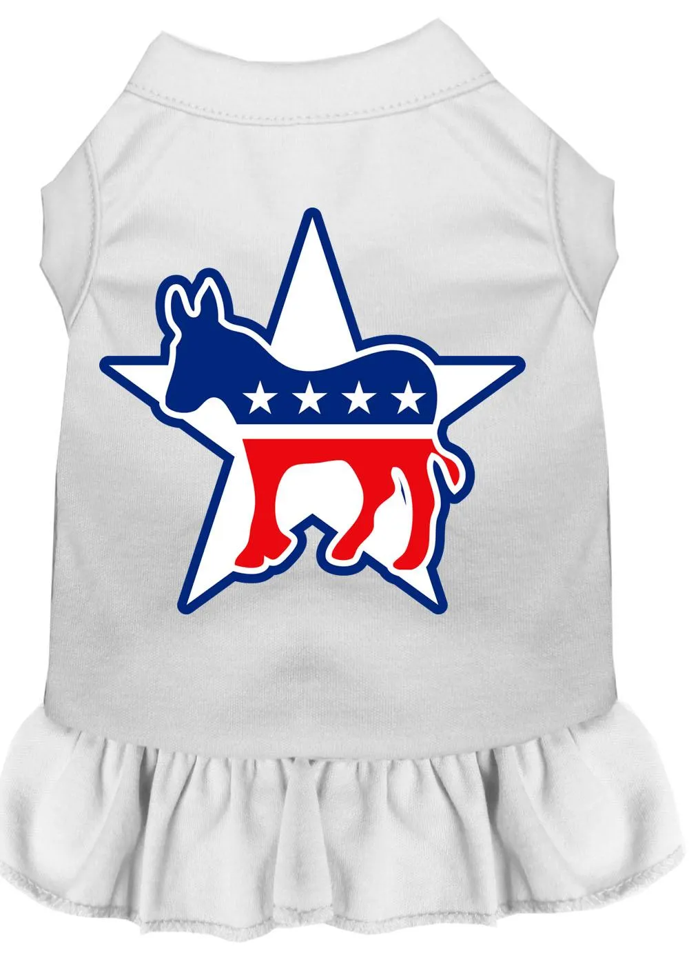 Democrat Screen Print Dress White Xs (8)