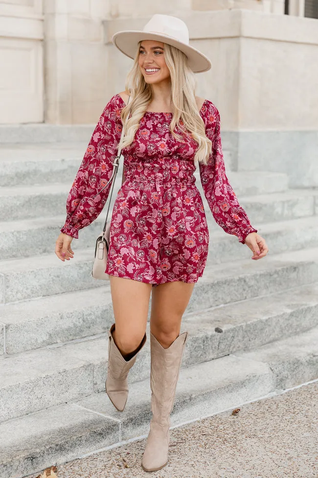 Dime A Dozen Paisley Satin Off The Shoulder Romper FINAL SALE