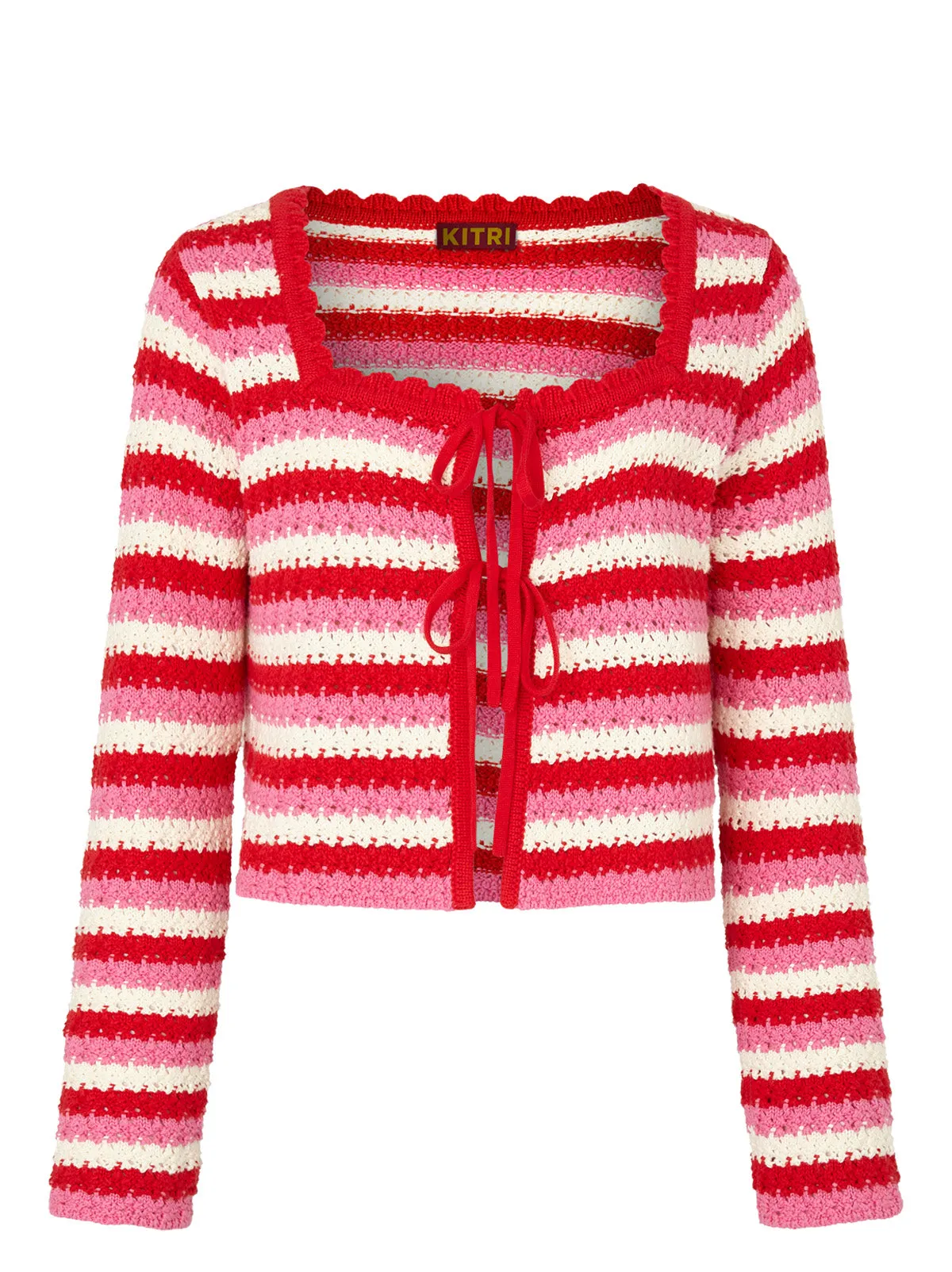 Dionne Pink Stripe Knit Cardigan