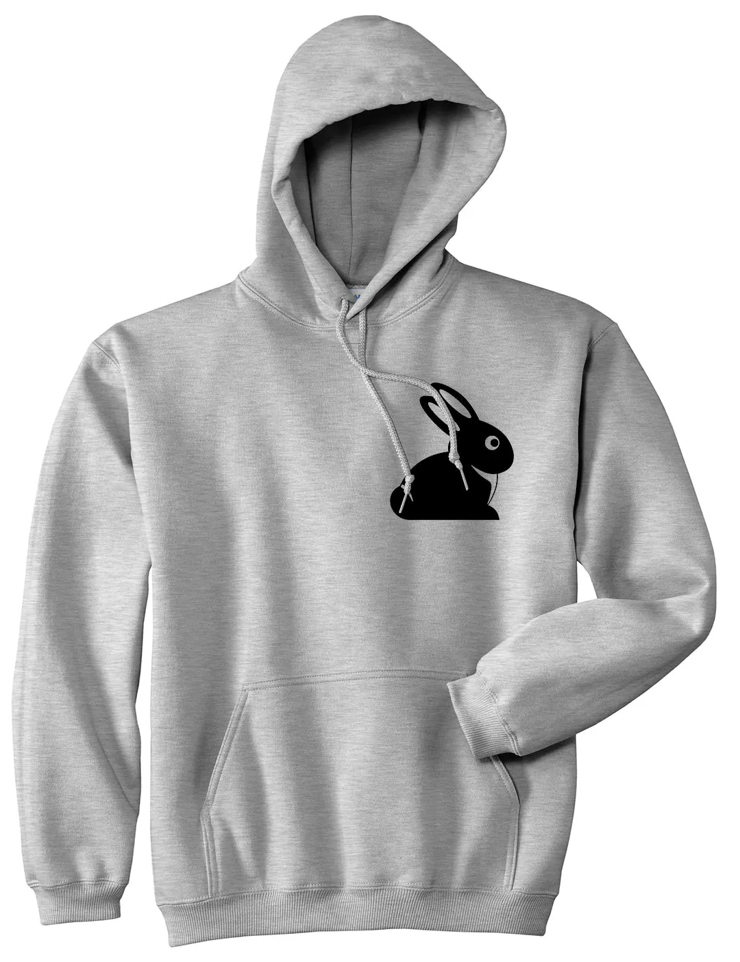 Easter Bunny Rabbit Chest Mens Pullover Hoodie