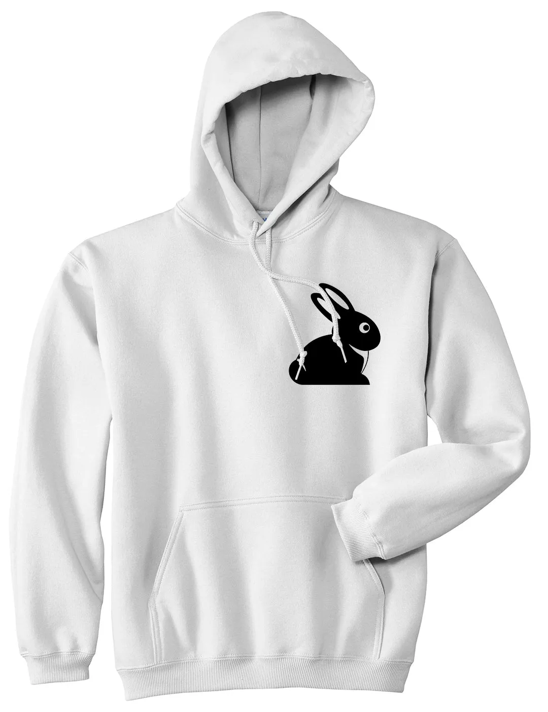 Easter Bunny Rabbit Chest Mens Pullover Hoodie