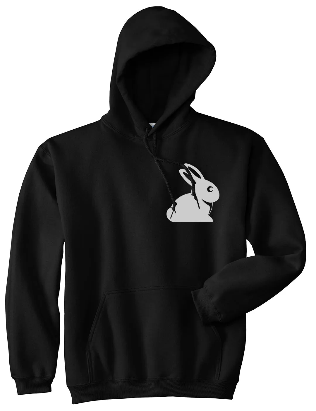 Easter Bunny Rabbit Chest Mens Pullover Hoodie