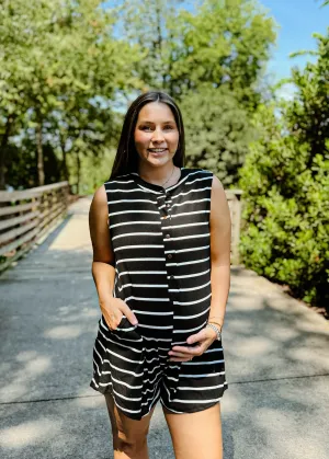 Elaine Striped Romper