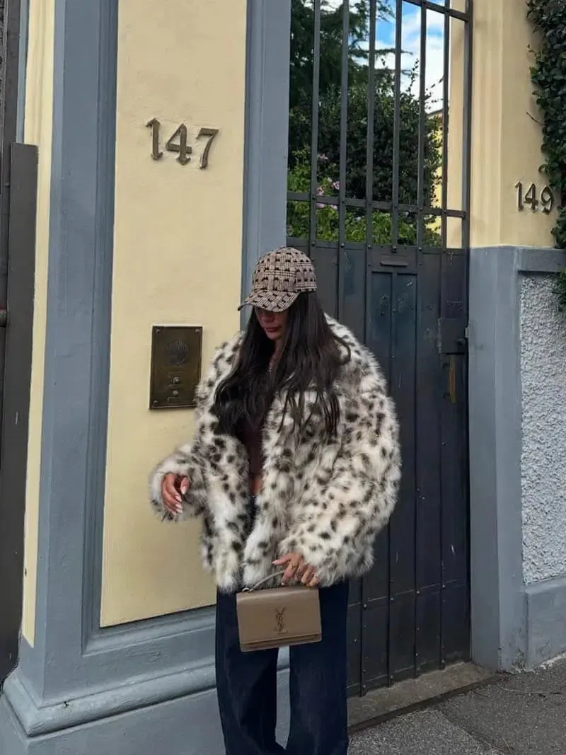 Eleonora – Leopard print – Faux fur coat