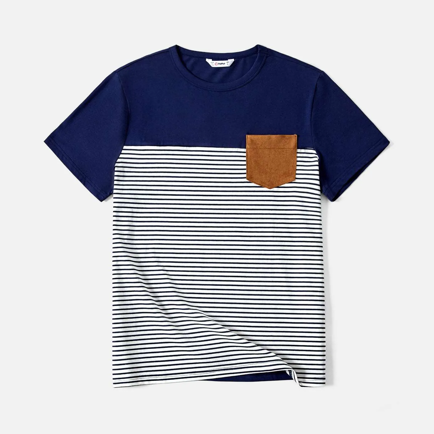 Family Matching 95% Cotton Short-sleeve Colorblock Striped Tee