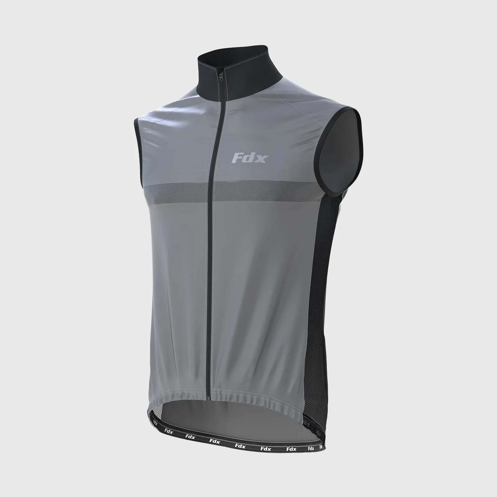 Fdx 360 Hi-Vis Reflective Grey Men's & Boy's Gilet For Cycling & Running