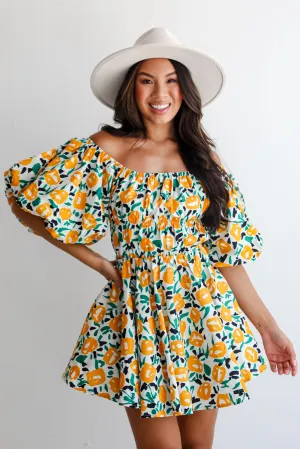 FINAL SALE - Fairytale Days Yellow Floral Mini Dress