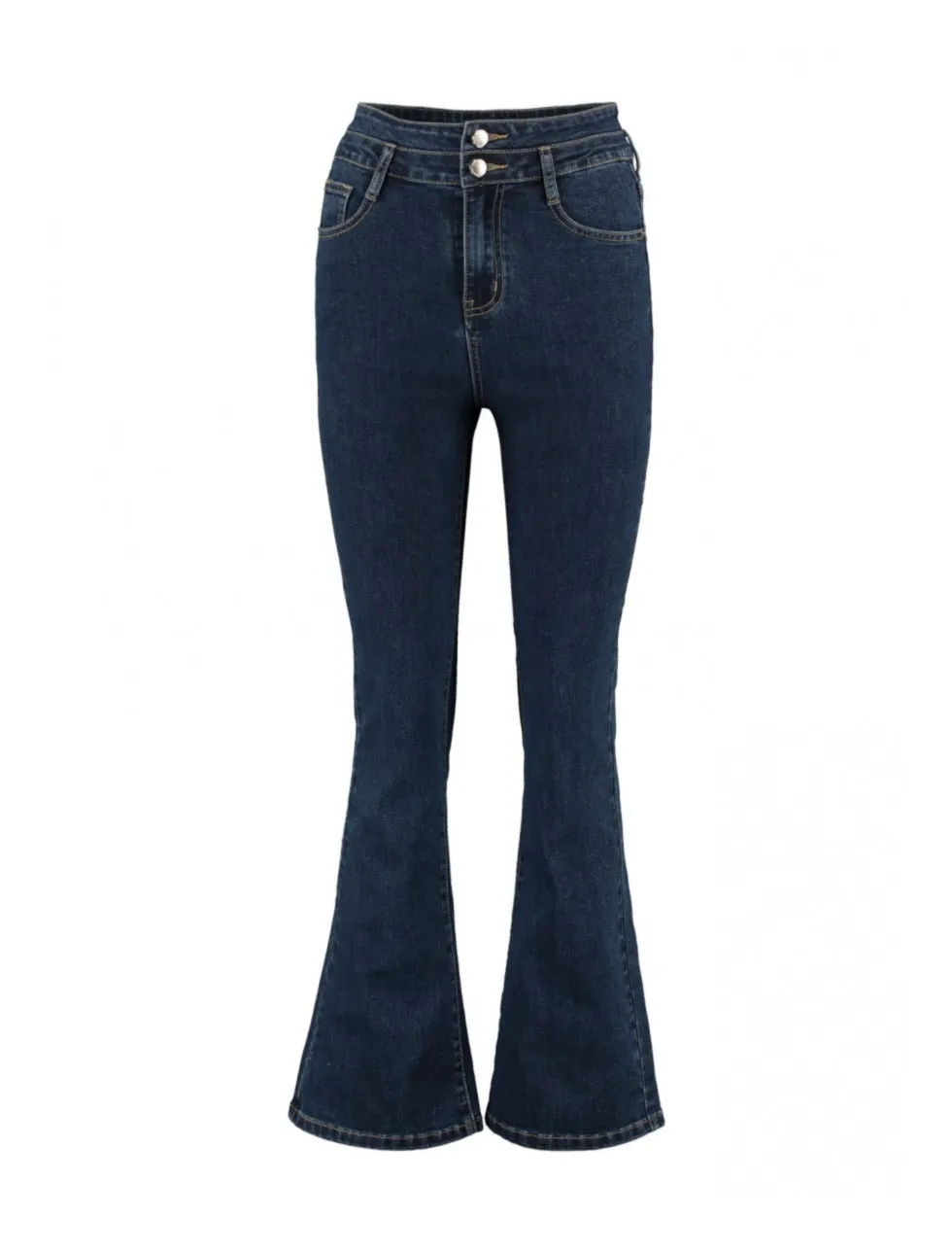 Flary Mid Blue High Waist Flared Jeans