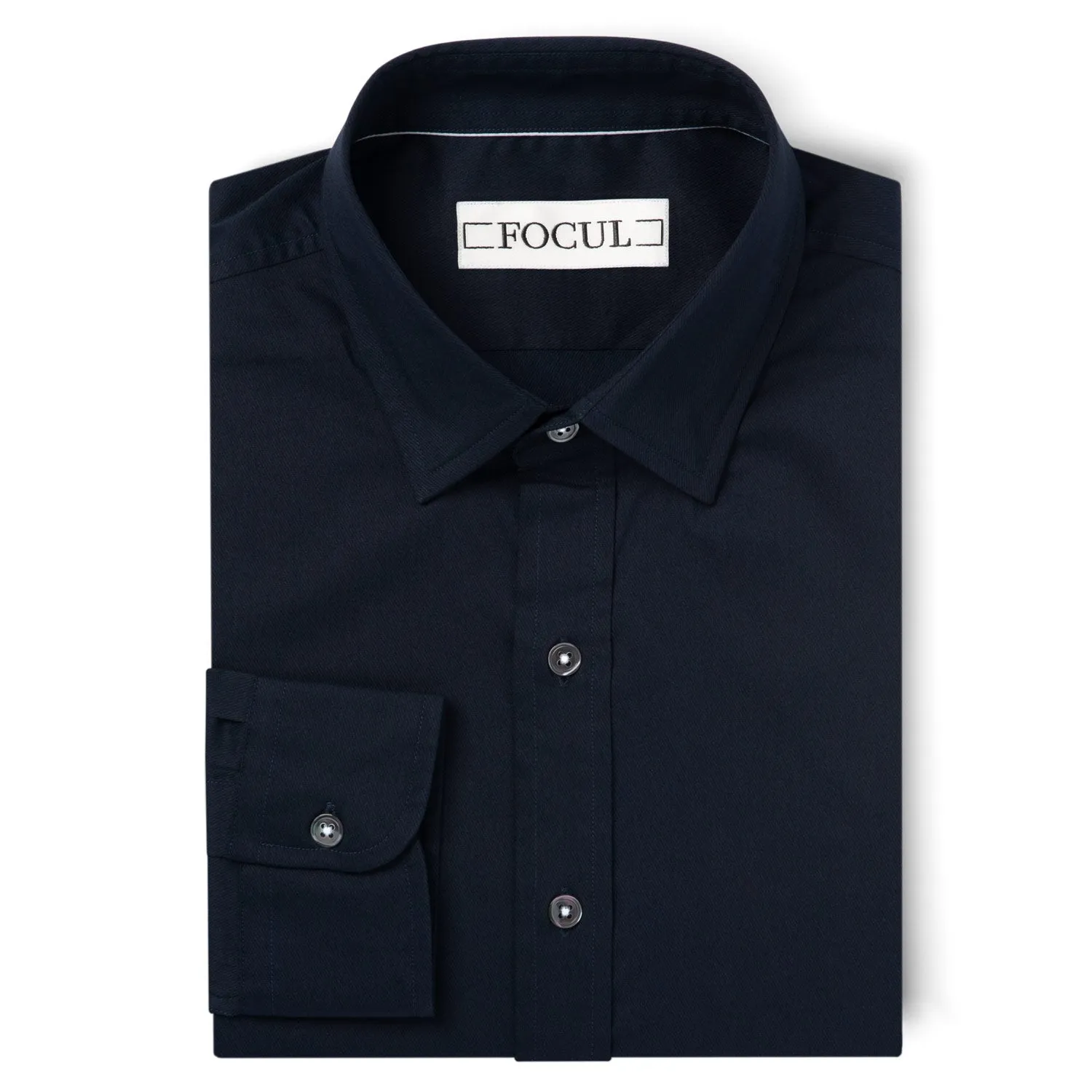 Focul - Dark Navy Point Shirt With Button Detail