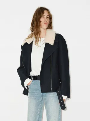 Fur Collar Belted Coat