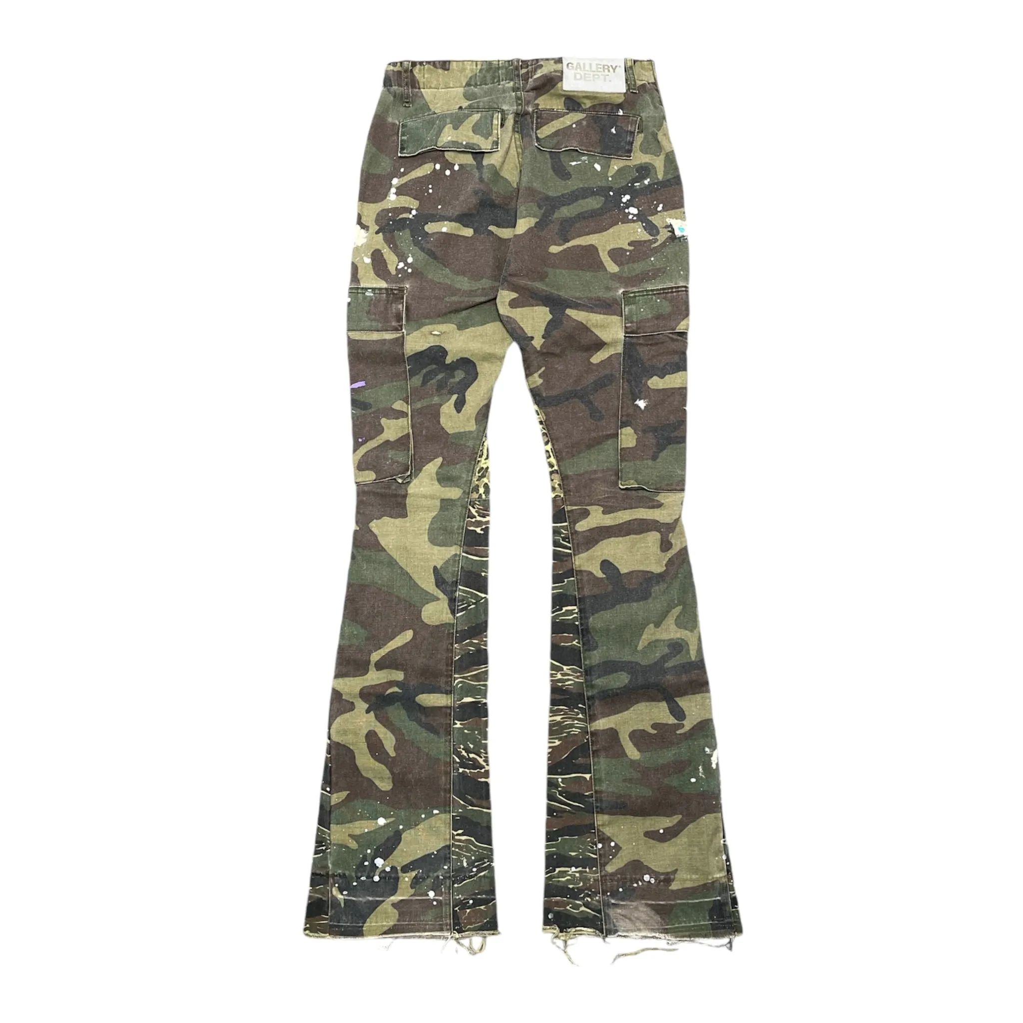 Gallery Department LA Flare Paint Splatter Cargo Pants Camo Pre-Owned