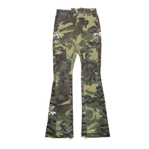 Gallery Department LA Flare Paint Splatter Cargo Pants Camo Pre-Owned