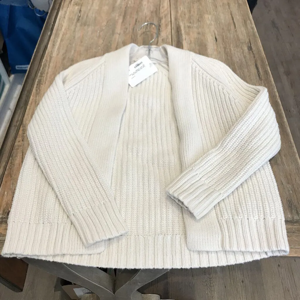 Gap cream thick knit open cardigan 7-8Y