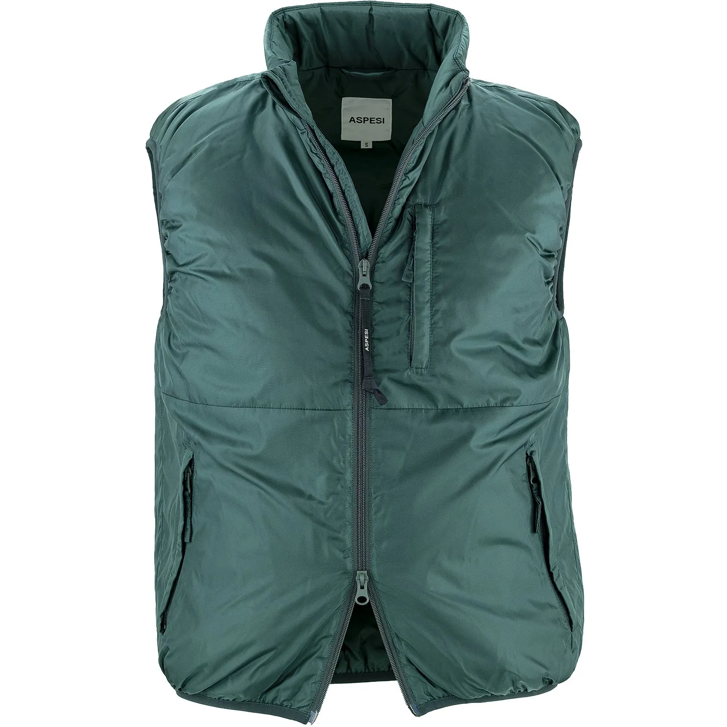 Gilet ASPESI Jil in Nylon Verde Inglese