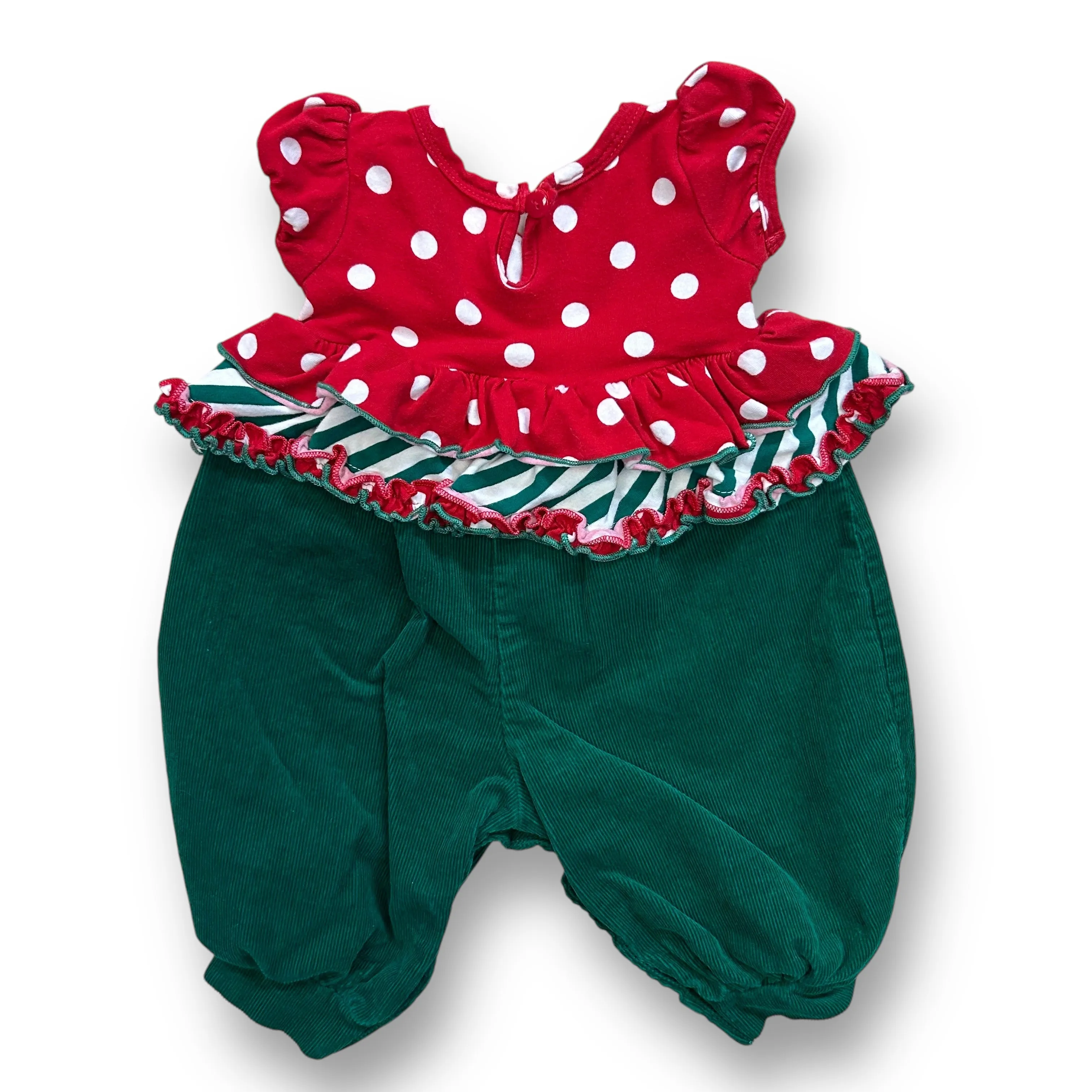 Girls Bonnie Baby Size 3-6 Months Ruffles & Ribbons Christmas Romper