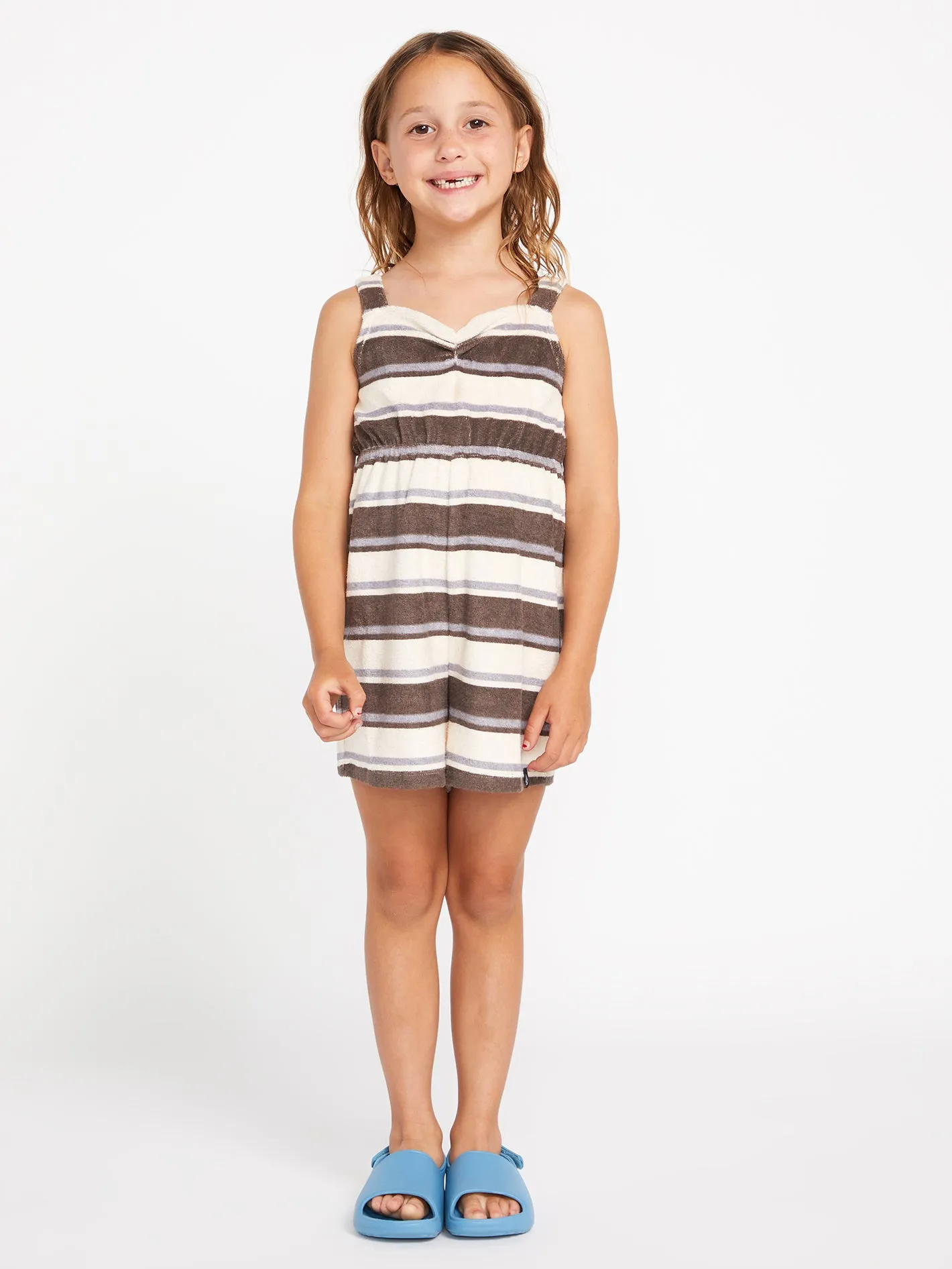 Girls Towely Time Romper - Slate Grey