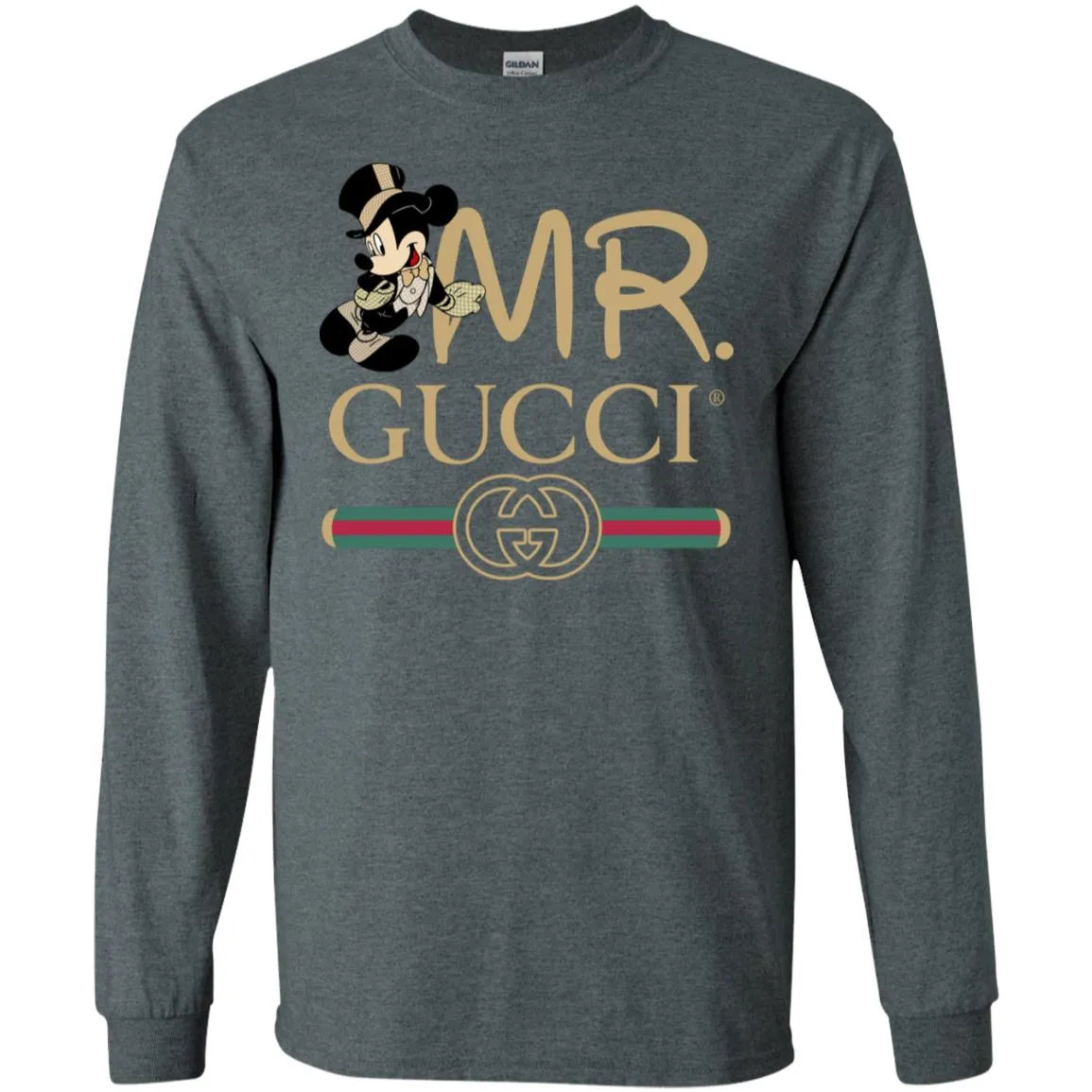 Gucci Couple Disney Mickey Valentine's Day T-shirt Men Long Sleeve Shirt