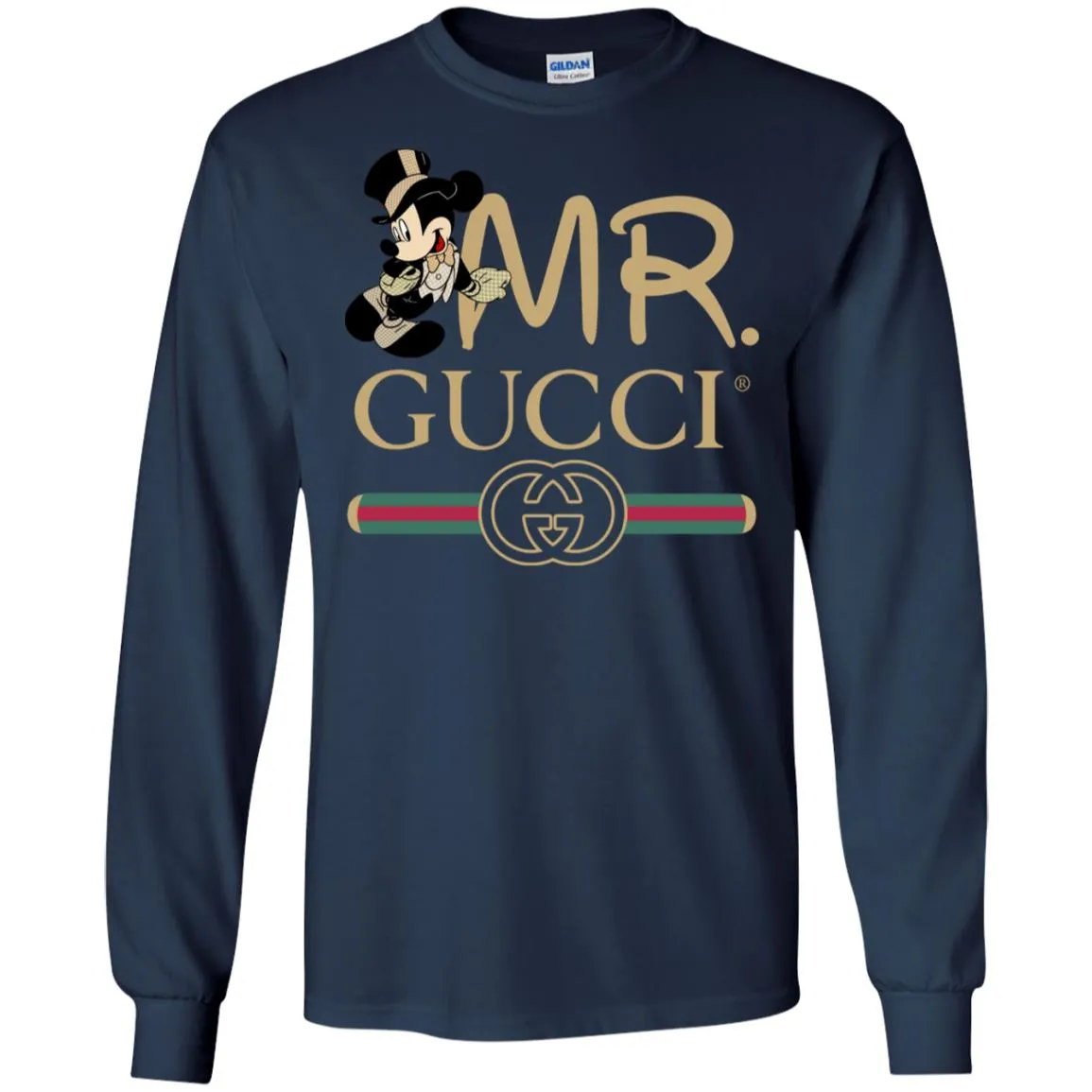 Gucci Couple Disney Mickey Valentine's Day T-shirt Men Long Sleeve Shirt