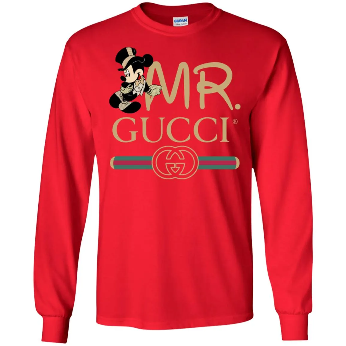 Gucci Couple Disney Mickey Valentine's Day T-shirt Men Long Sleeve Shirt