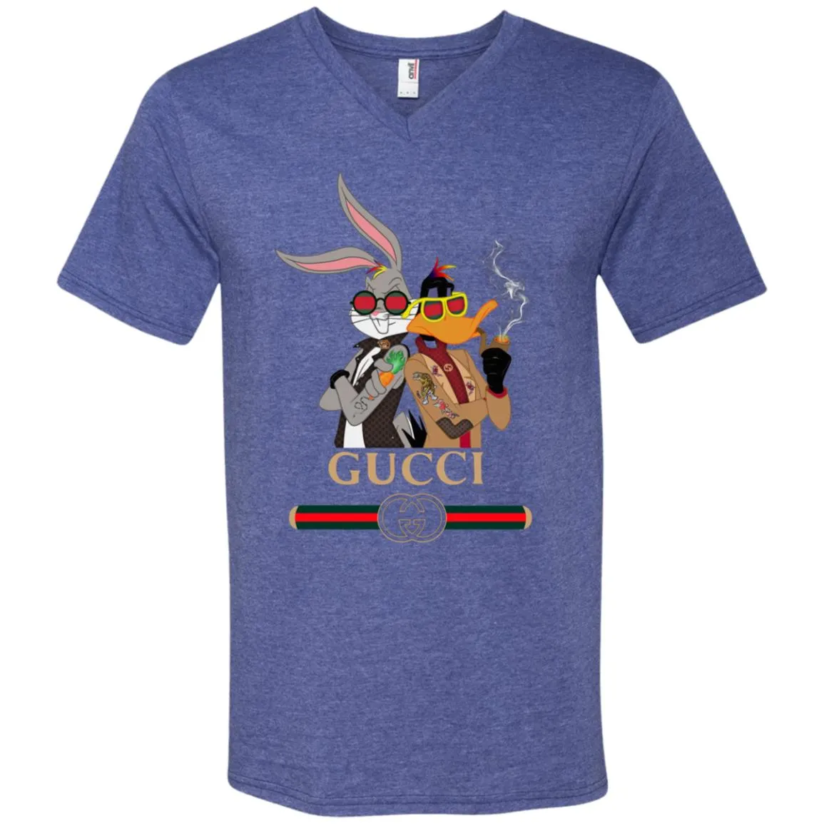 Gucci Trending T-shirt Rabbit And Donald T-shirt Men V-Neck T-Shirt