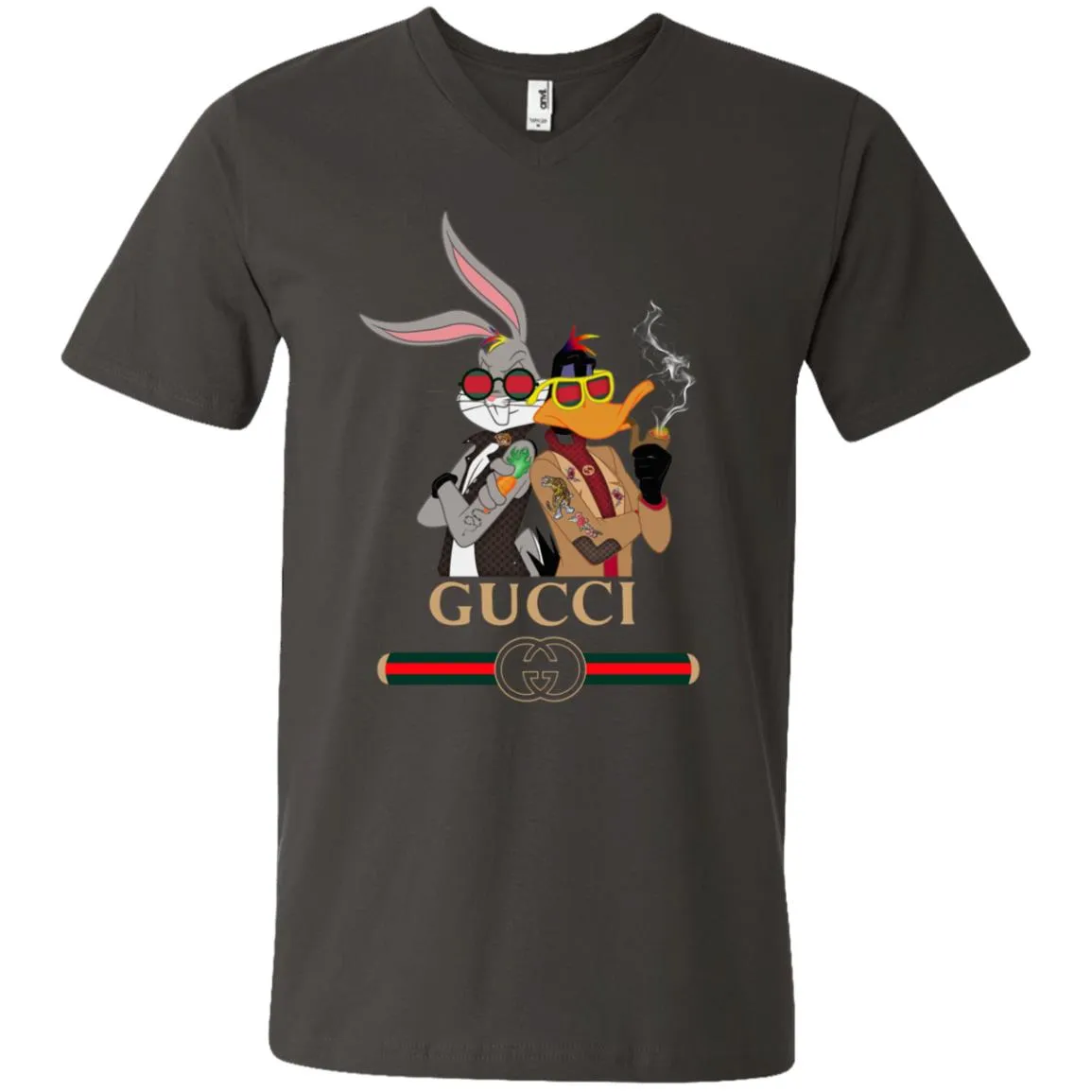 Gucci Trending T-shirt Rabbit And Donald T-shirt Men V-Neck T-Shirt