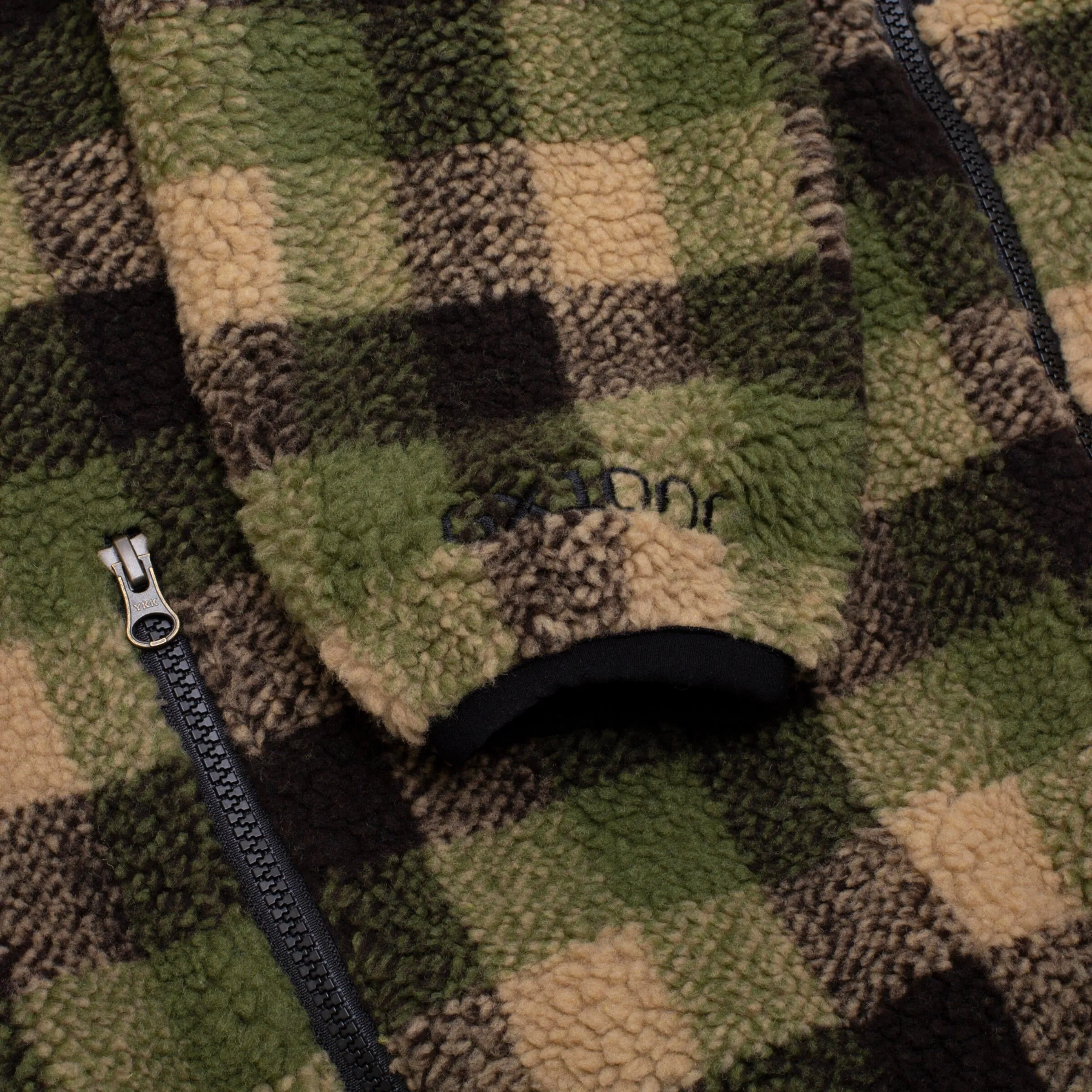 GX1000 Sherpa Fleece Green Plaid Jacket