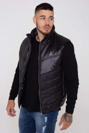 Harlem Chevron Quilted Men's Gilet - Black