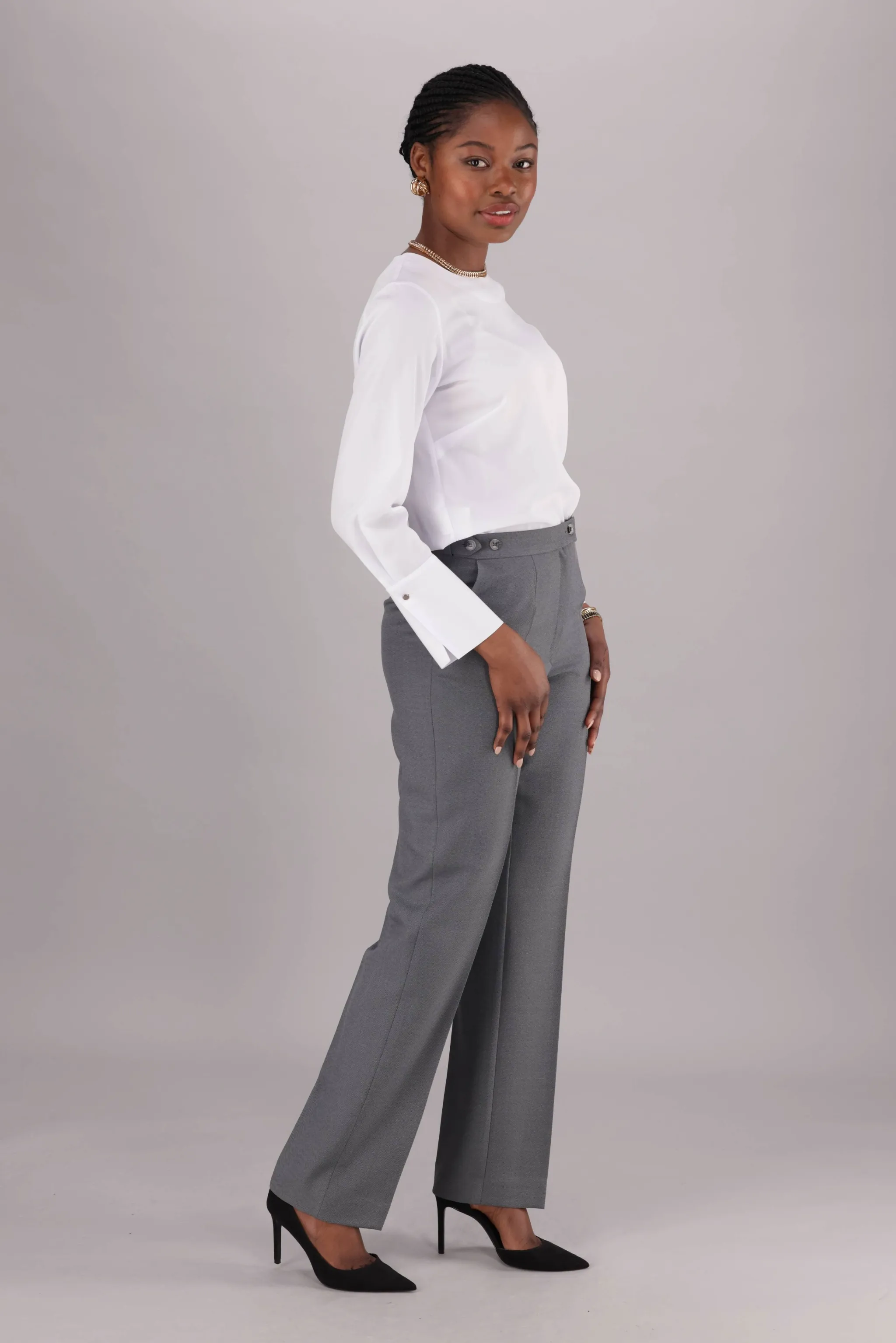 Helga high rise straight leg pants - grey