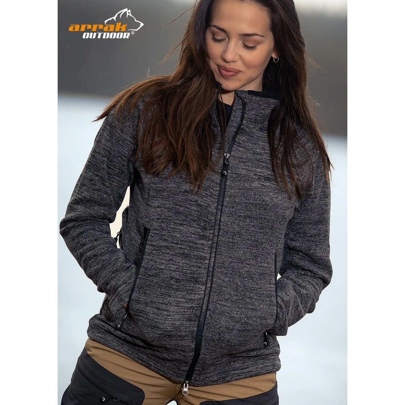 Hiker Fleece Jacket Lady (Gray Mélange)