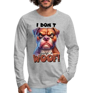 I Don't Give a Woof (Grump Dog with Attitude) Men's Premium Long Sleeve T-Shirt