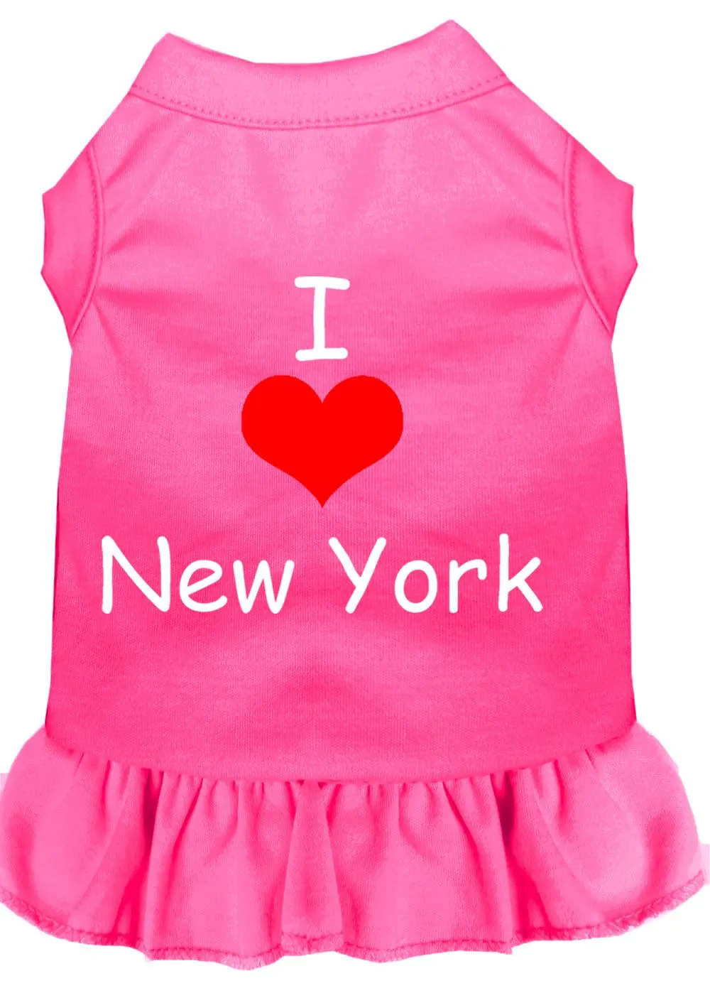 I Heart New York Screen Print Dress Bright Pink Lg (14)