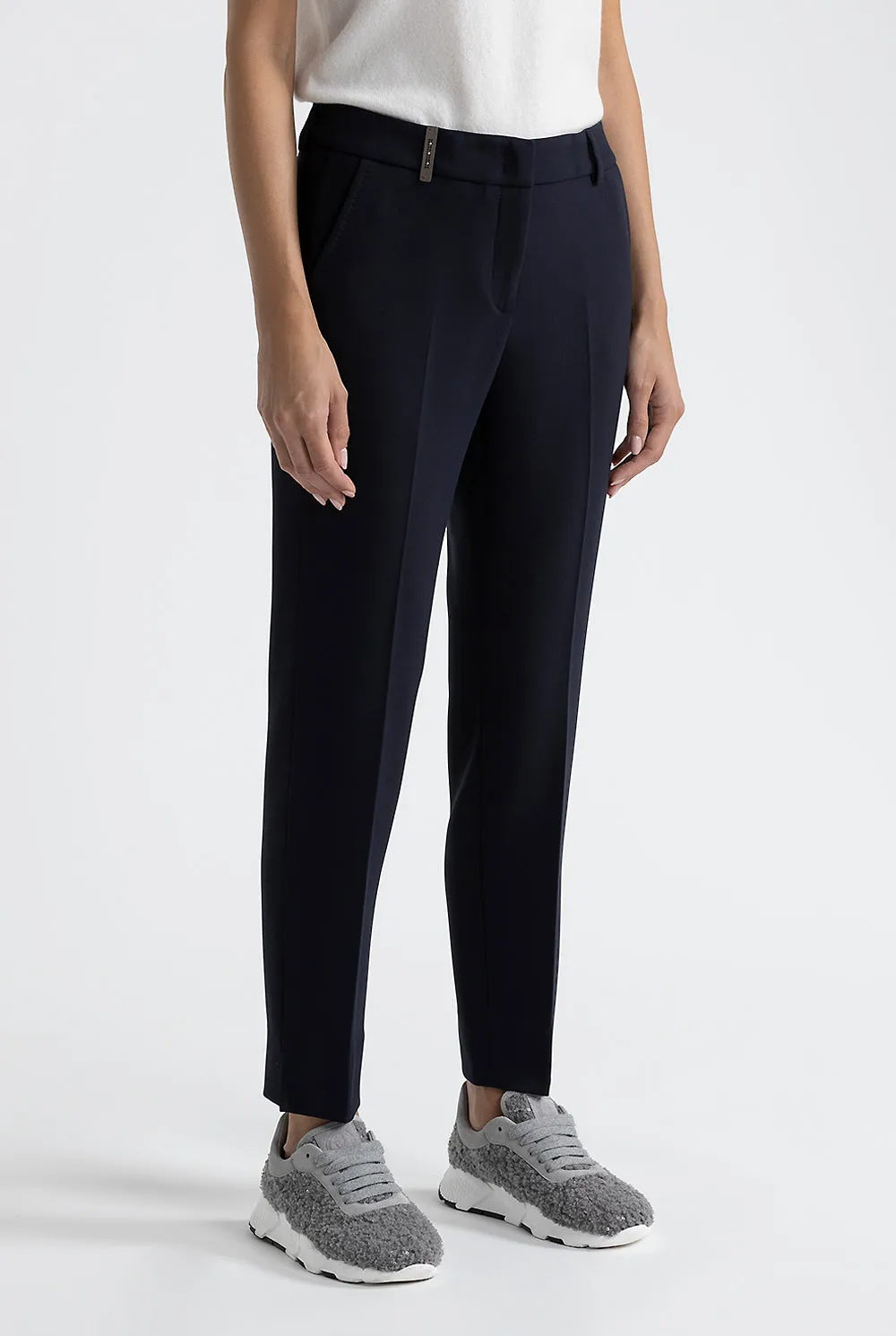 Iconic 4718 stretch viscose double cloth trousers