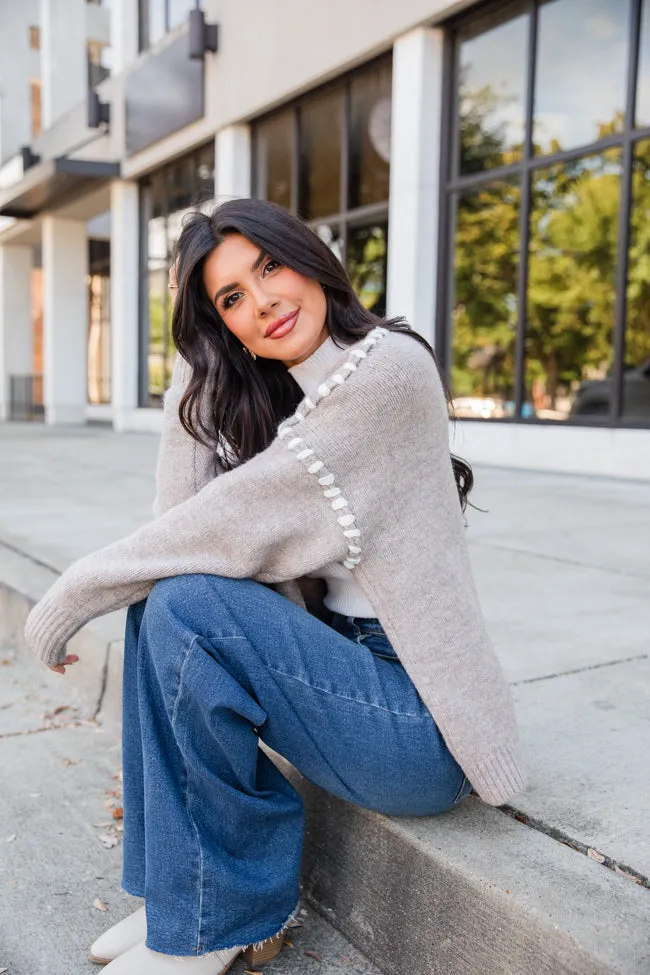 In Our Moment Taupe Stitch Detail Cardigan SALE