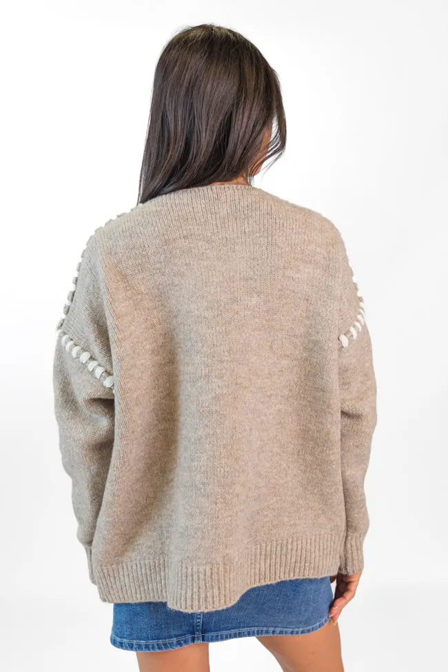 In Our Moment Taupe Stitch Detail Cardigan SALE