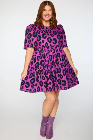 Isadora Purple Leopard Dress