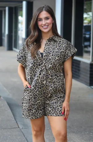 It's A Win Leopard Romper