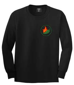 Jalapeno Hot Pepper Chest Mens Long Sleeve T-Shirt