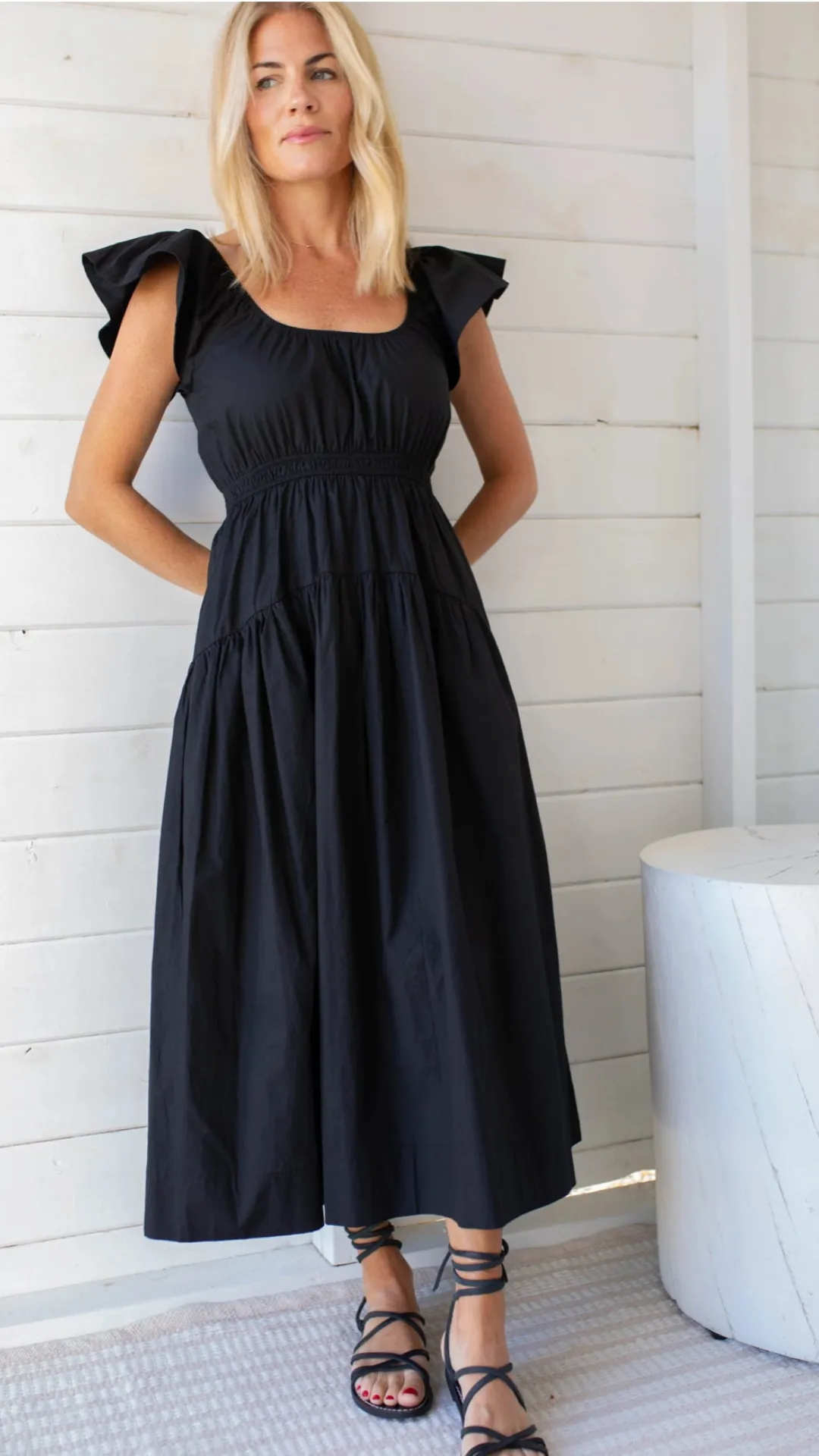 Jane Dress in Bonita Black - Elegant, Versatile Dress with Pockets | By Marea