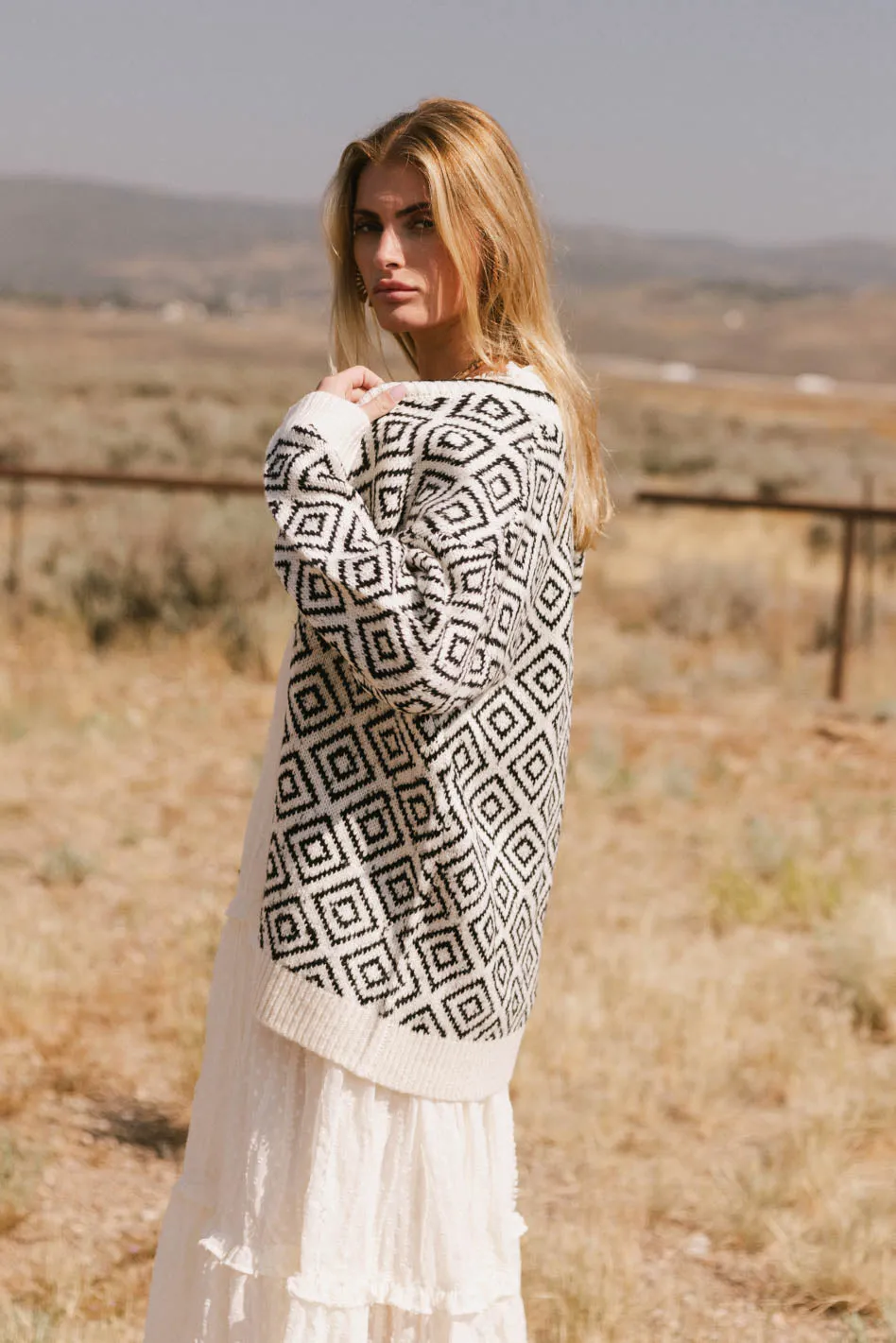 Jennifer Geometric Cardigan