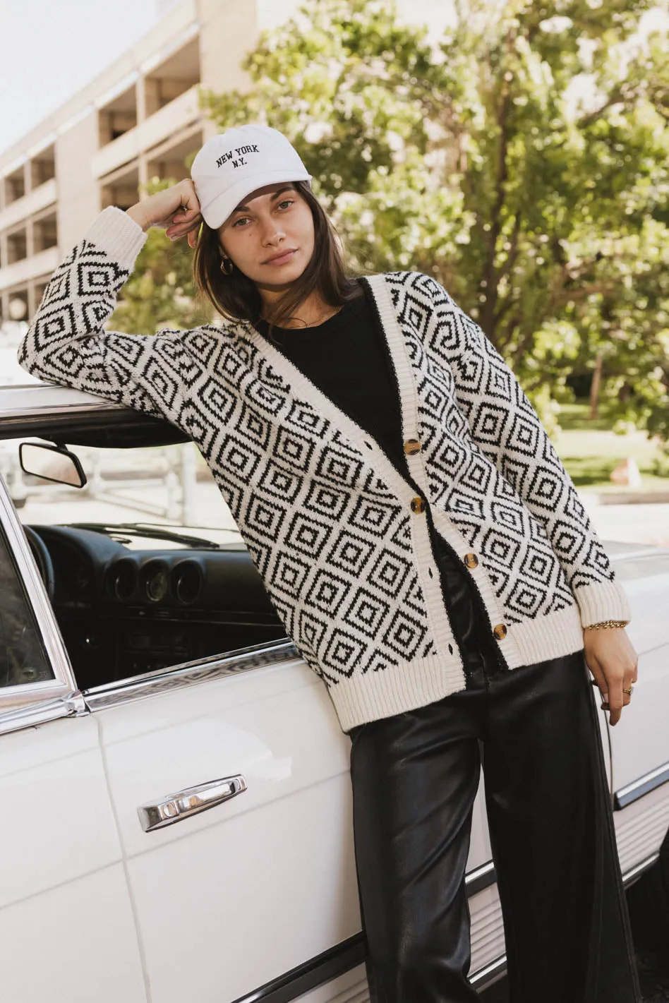 Jennifer Geometric Cardigan