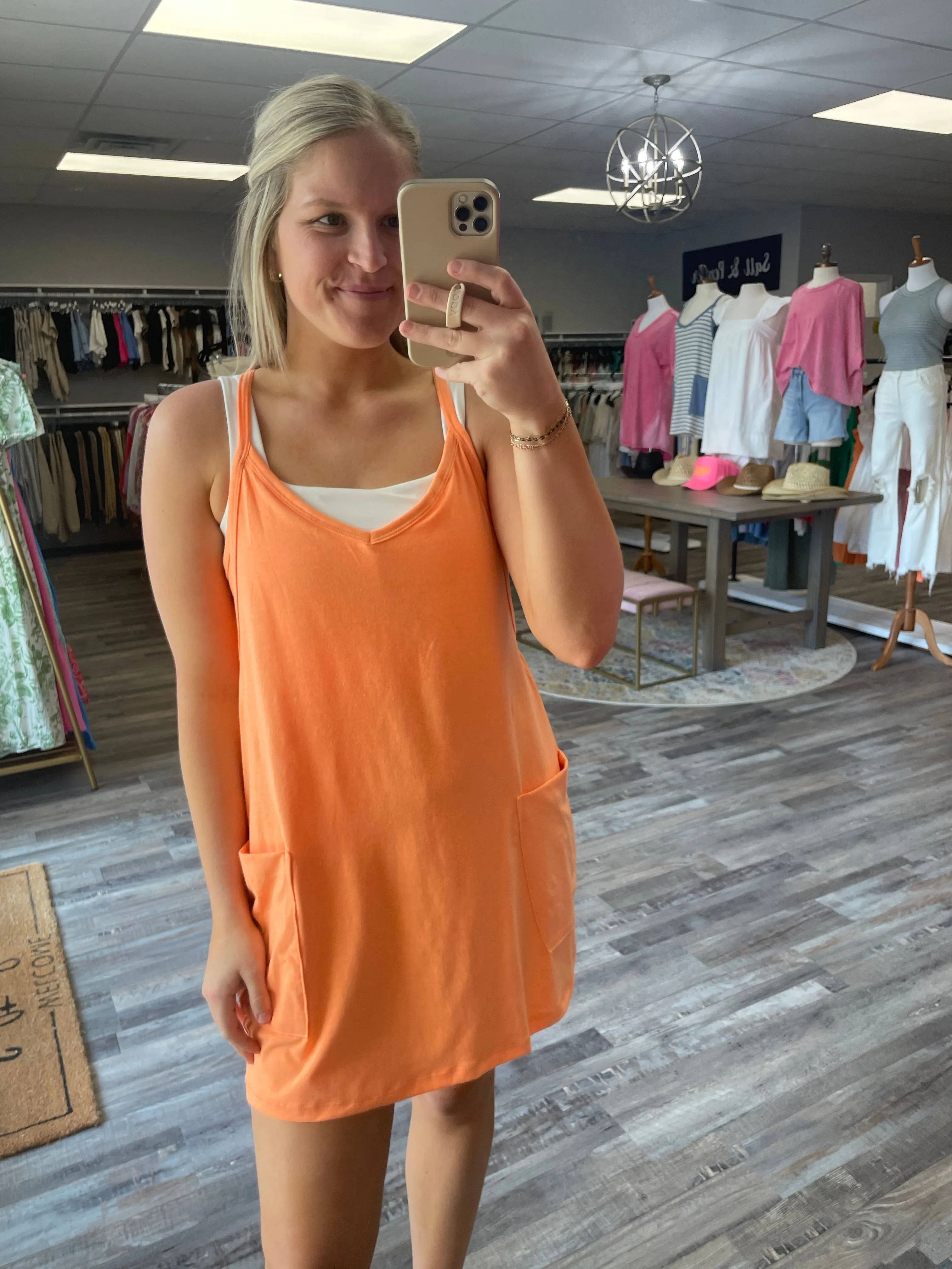 Jersey Romper Dress - Orange