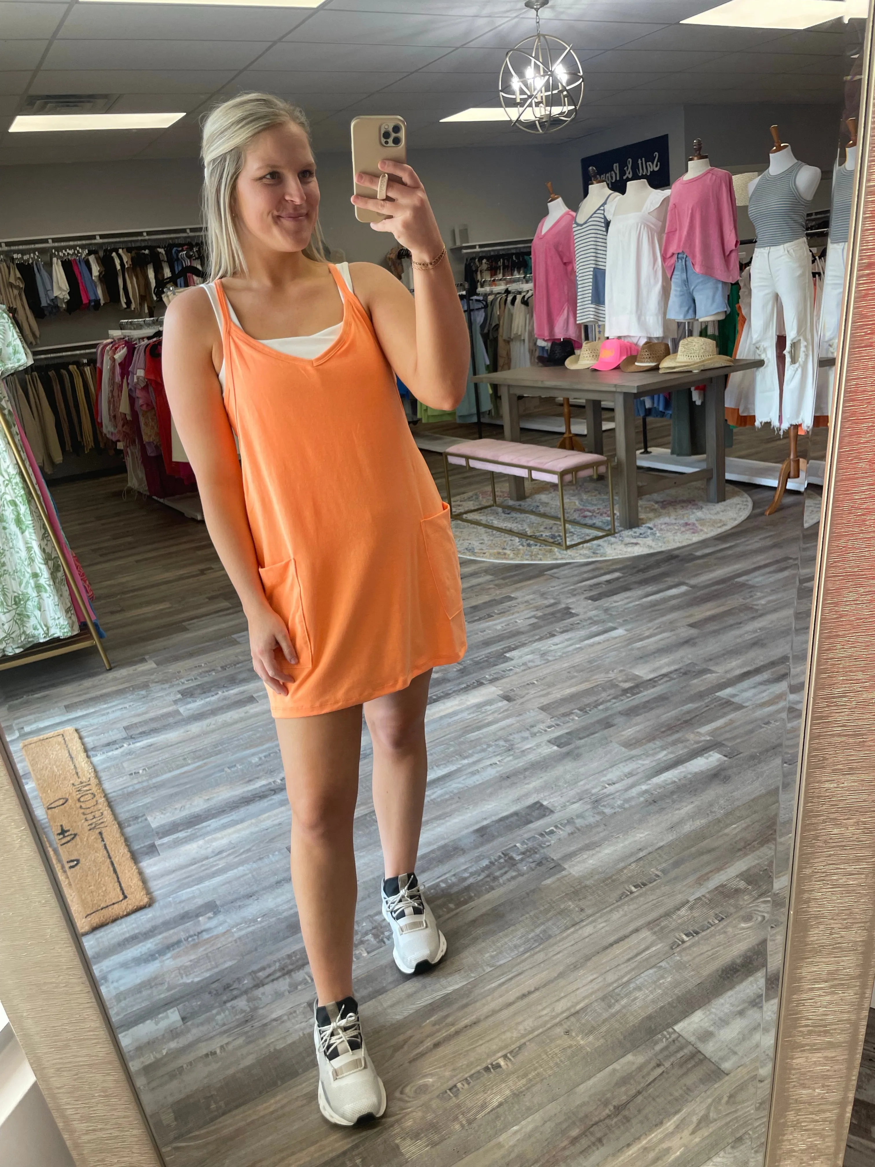 Jersey Romper Dress - Orange