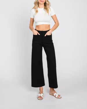 Jo Ponte Cropped Wide Leg Slacks